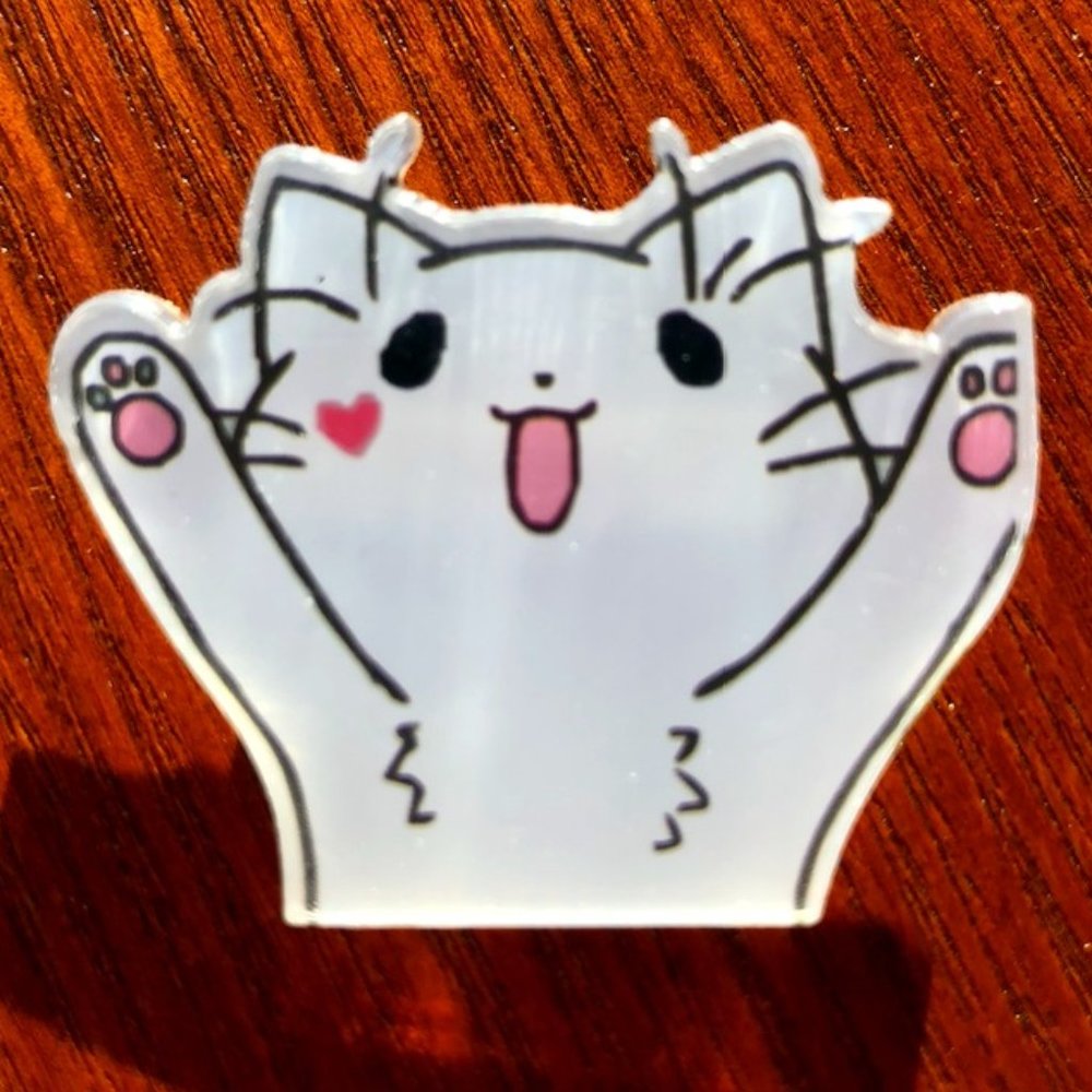 Paws Up Kitty Pin